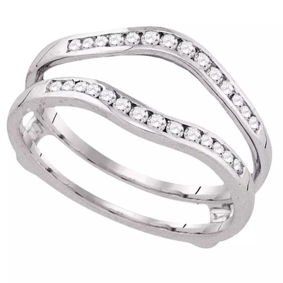 GND Jewelry - 14kt Diamond Ring Guard Solitaire Enhancer 1/4 CTW